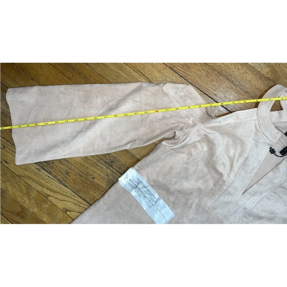 NWT BCBG Maxazaria PINK SUEDE Short Dress with Cold Shoulder Peach medium m - Picture 4 of 8